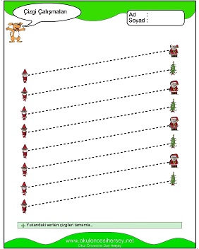 okul öncesi çizgi çalışmaları